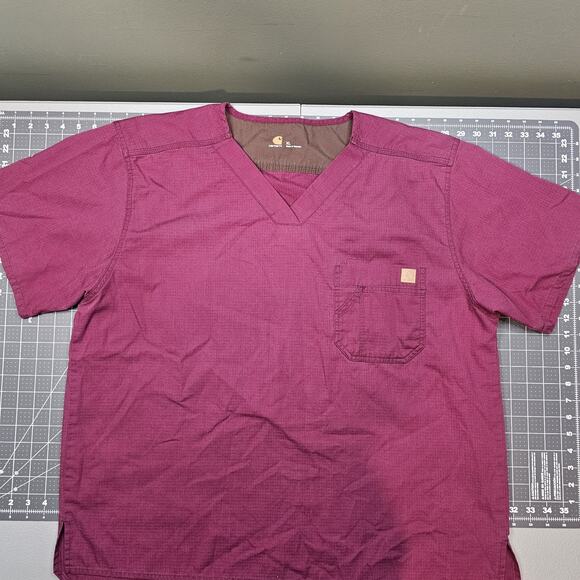 Carhartt Scrub To Mens XL Ripstop Canvas Burgundy Nurse Medical - Picture 1 of 8